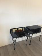 2 oude haltafels., Huis en Inrichting, Tafels | Sidetables, Ophalen, Gebruikt, 25 tot 50 cm, Rechthoekig