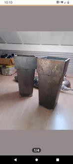 Bloempotten zink groot 2x, Huis en Inrichting, Woonaccessoires | Vazen, Ophalen, Gebruikt, Overige kleuren, 50 tot 75 cm