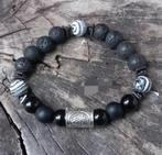 Nieuwe herenarmband van Agaat, Lavasteen, Onyx & Viking bead, Overige materialen, Met edelsteen, Zwart, Nieuw