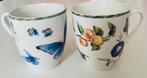 Twee mokken Janneke Brinkman Fruit & Flowers en Vlinders, Huis en Inrichting, Keuken | Servies, Ophalen of Verzenden, Zo goed als nieuw