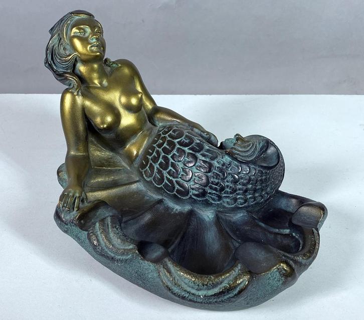 Beeldje Zeemeermin antiek, Verzamelen, Beelden en Beeldjes, Gebruikt, Fantasy, Ophalen