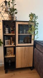 Mooie vitrinekast Zundert – als nieuw, geen bouwpakket!, Ophalen, Met deur(en), Glas, 100 tot 150 cm