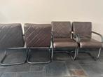 4 leren stoelen, Huis en Inrichting, Stoelen, Gebruikt, Leer, Ophalen of Verzenden, Vier