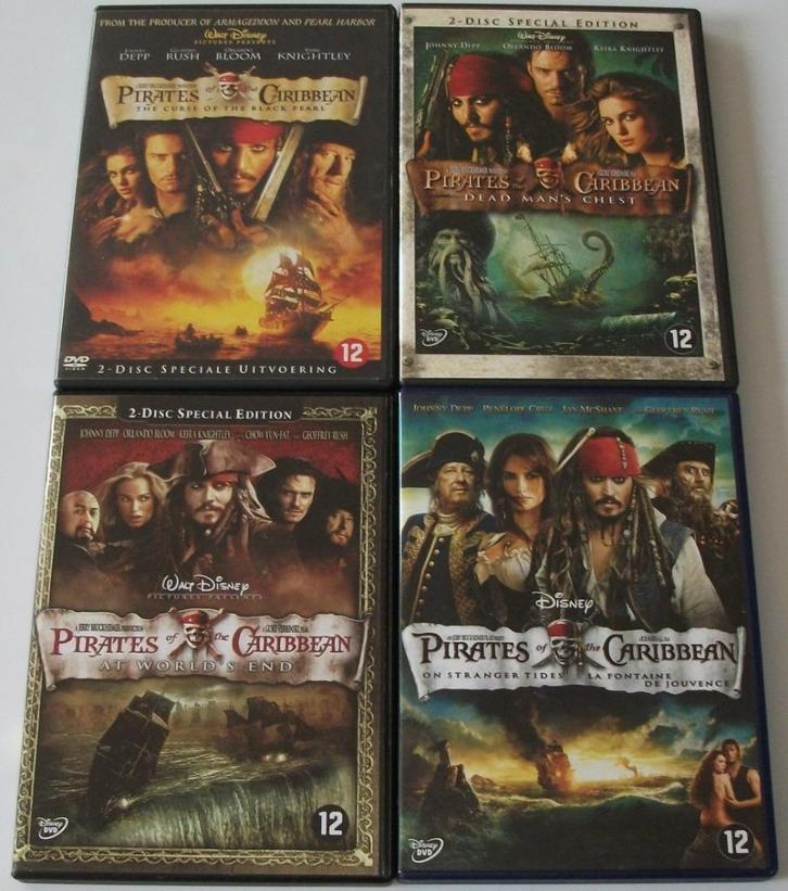 Dvd *** PIRATES OF THE CARIBBEAN *** Deel 1 t/m 4, Cd's en Dvd's, Dvd's | Avontuur, Zo goed als nieuw, Boxset, Vanaf 12 jaar, Ophalen of Verzenden
