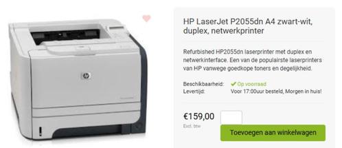 HP LaserJet P2055dn A4 Zwart-Wit, duplex, netwerk printer 20, Computers en Software, Printers, Refurbished, Printer, Laserprinter