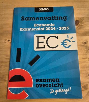 Examen Overzicht, Havo Economie Samenvatting 2024-2025 beschikbaar voor biedingen