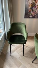 6 prachtige velvet donkergroene eetkamerstoelen, Huis en Inrichting, Stoelen, Ophalen, Zo goed als nieuw, Stof, Vijf, Zes of meer stoelen