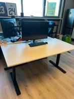TROTTEN Bureau zit/sta wit/antraciet 160 x 80 cm, Huis en Inrichting, Bureaus, Ophalen, In hoogte verstelbaar, Zo goed als nieuw