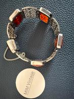 R302/Vintage FISCHLAND Amber paneel Armband, Sieraden, Tassen en Uiterlijk, Gebruikt, Verzenden, X, Zilver