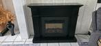Elektrische haard met schouw - zwart geverfd, Ophalen, Gebruikt, Vrijstaande haard, Elektrische haard
