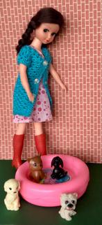 Vintage Mattel hondenzwembadje met hondjes (excl. pop), Verzamelen, Poppenhuizen en Toebehoren, Decoratie, Gebruikt, Ophalen of Verzenden
