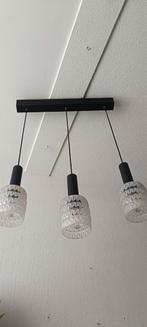 Vintage Cascade Hanglamp - 3 Kelken, Huis en Inrichting, Lampen | Hanglampen, Ophalen, Gebruikt, Vintage, Glas