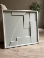 Woood Fiona 3D Japandi schilderij 60x60cm (kleur mist), Huis en Inrichting, Woonaccessoires | Wanddecoraties, Ophalen, Zo goed als nieuw