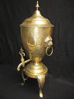 Antieke oud hollandse kraantjeskan / Samowar Leeuw messing, Ophalen of Verzenden