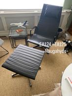 Eames EA124 + EA125 Fauteuil & Hocker, Gebruikt, Verzenden, Nvt, 75 tot 100 cm