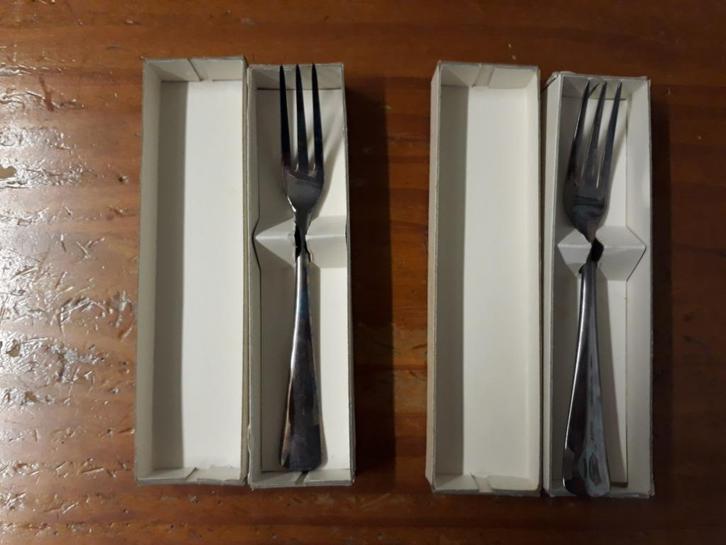 2x verzilverde gebaksvorkjes, Antiek en Kunst, Antiek | Bestek, Ophalen of Verzenden