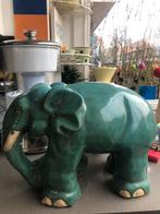 Turquoise grote keramieke olifant, Antiek en Kunst, Antiek | Keramiek en Aardewerk, Ophalen