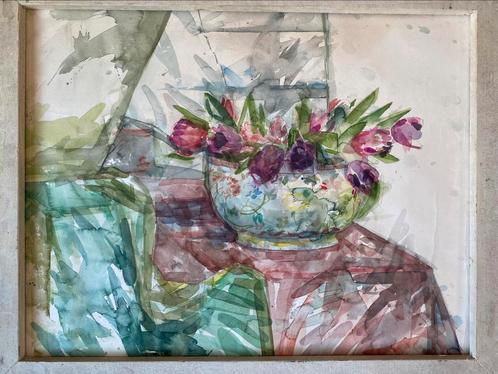 schilderij aquarel Margreet Bouman stilleven, Antiek en Kunst, Kunst | Schilderijen | Modern, Ophalen