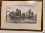 Aquarel van Zaandam met lijst, Ophalen of Verzenden
