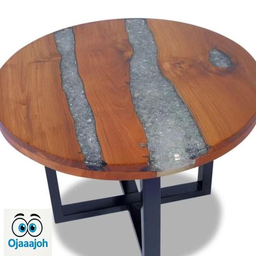NIEUWE Salontafel Teakhout, mangohout & hars 60 cm , Huis en Inrichting, Tafels | Salontafels, Gebruikt, Minder dan 50 cm, 50 tot 100 cm