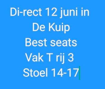 1 di-rect kaartjes best seats ring 1 voor 12 juni beschikbaar voor biedingen