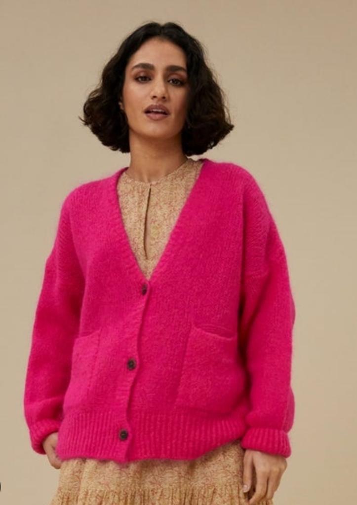 leuk warm vest van By-Bar in magenta mt S (of M) mohairmix, Kleding | Dames, Truien en Vesten, Zo goed als nieuw, Maat 36 (S)