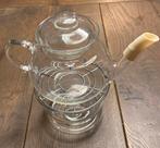 Glazen theepot met glazen theelicht, Ophalen of Verzenden, Zo goed als nieuw, Glas, Overige typen
