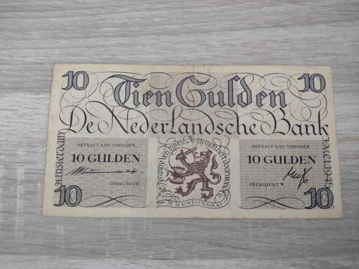 Replacement biljet 10 gulden geldzuivering Lieftinck, 1945, Postzegels en Munten, Bankbiljetten | Nederland, 10 gulden, Ophalen of Verzenden