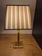 Vintage Koperen Tafellamp met Stoffen Kap, Huis en Inrichting, Lampen | Tafellampen, Ophalen, Gebruikt, 50 tot 75 cm, Klassiek