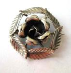Fraaie Antieke broche roos 900 zilver met meesterteken, Ophalen, Zilver, Broche