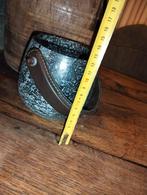Brocante leuk windlichtje met leren riempje, Overige materialen, ., Ophalen of Verzenden, Zo goed als nieuw