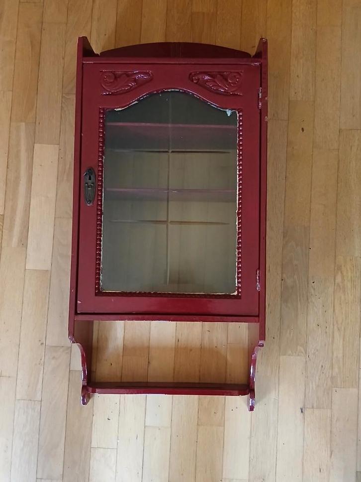 Antiek Wandkastje met Glazen Deur, Antiek en Kunst, Antiek | Meubels | Kasten, Ophalen