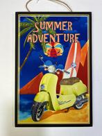 Houten wandbord Summer adventure Vespa Look 30 x 20cm, Nieuw, Ophalen of Verzenden