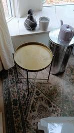 Gouden bijzettafel, Huis en Inrichting, Tafels | Bijzettafels, Ophalen, Minder dan 45 cm, Minder dan 55 cm, Metaal of Aluminium