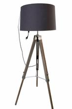 Staande Lamp Driepoot Taupe, Huis en Inrichting, Lampen | Vloerlampen, Ophalen of Verzenden, Nieuw, Hout, 150 tot 200 cm