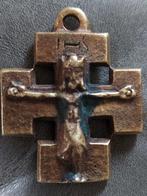 Bijzonder antiek bronzen crucifix hanger, Verzamelen, Ophalen of Verzenden, Zo goed als nieuw