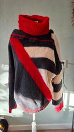 Gebreide trui met dubbele col, selfmade jaren 90, Ophalen of Verzenden, Gedragen, Maat 42/44 (L), Rood