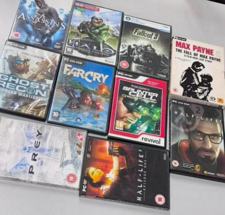 10x vintage pc computer spelletjes Halo Max payne assassins, Spelcomputers en Games, Games | Pc, Zo goed als nieuw, 1 speler, Vanaf 18 jaar