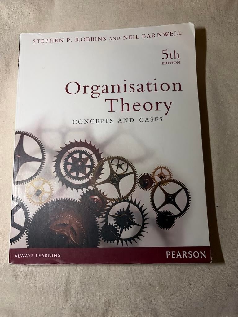 Organisation Theory - Robbins & Barnwell, Ophalen of Verzenden, Zo goed als nieuw, WO