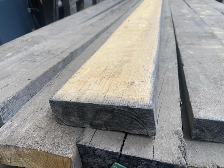 Gedroogde oude eikenhouten balken 4.5x14.0 cm, Doe-het-zelf en Verbouw, Hout en Planken, Gebruikt, Balk, Eiken