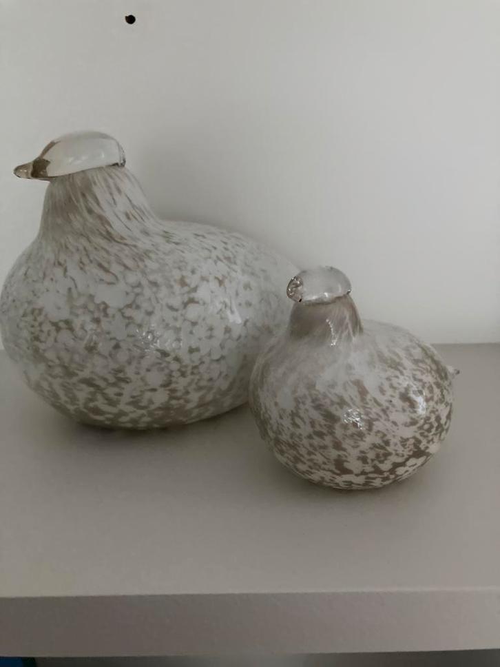 Oiva Toikka Finland Nuutajarvi 2x vogel, Antiek en Kunst, Kunst | Designobjecten, Ophalen of Verzenden