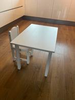 Witte kinder tafel met stoel, Kinderen en Baby's, Kinderkamer | Tafels en Stoelen, Ophalen, Zo goed als nieuw, Tafel(s) en Stoel(en)