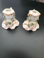 Twee brocanten kaarsen houders, Ophalen of Verzenden, Zo goed als nieuw, Porselein