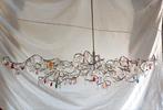 Harco loor design lamp Tiara multicolor kristal drops tears, Huis en Inrichting, Lampen | Hanglampen, Ophalen, Zo goed als nieuw