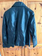 Zwarte leren dames blazer, Ophalen of Verzenden, Zo goed als nieuw, Maat 38/40 (M), Zwart