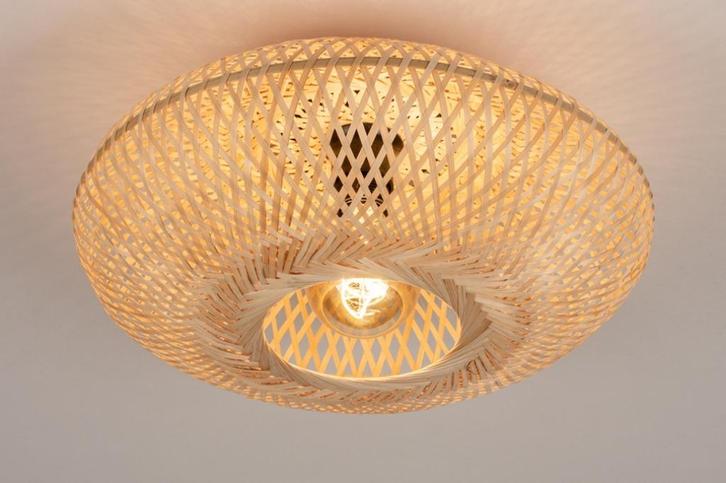 40cm plafondlamp rotan keuken bed tafel riet japandi lamp, Huis en Inrichting, Lampen | Plafondlampen, Nieuw, Ophalen of Verzenden