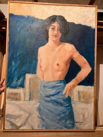Olieverfschilderij, jonge vrouw, Herrman '04, 72x103cm, beschikbaar voor biedingen