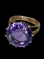 Prachtige 18 k gouden Ring  Grote facetgeslepen Amethist, Verzenden, ., Zo goed als nieuw, Dame