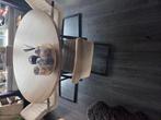 Ronde eetkamer tafel met 6 stoelen, Huis en Inrichting, Tafels | Eettafels, Ophalen, Gebruikt, Rond, Vier personen