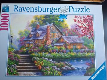 nieuwe Ravensburger puzzel 1000 stukjes Romantische cottage beschikbaar voor biedingen